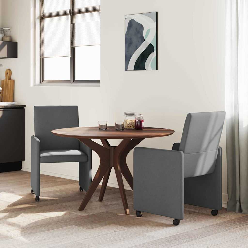 Sedie da Pranzo con Ruote 2 pcs Grigio scuro 57 x 66 x 94 cm