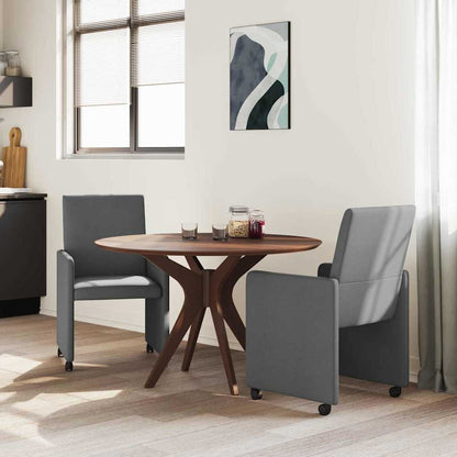 Sedie da Pranzo con Ruote 2 pcs Grigio scuro 57 x 66 x 94 cm