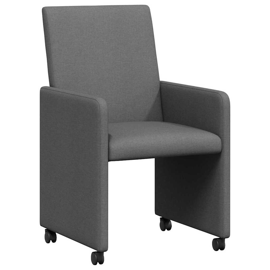 Sedie da Pranzo con Ruote 2 pcs Grigio scuro 57 x 66 x 94 cm