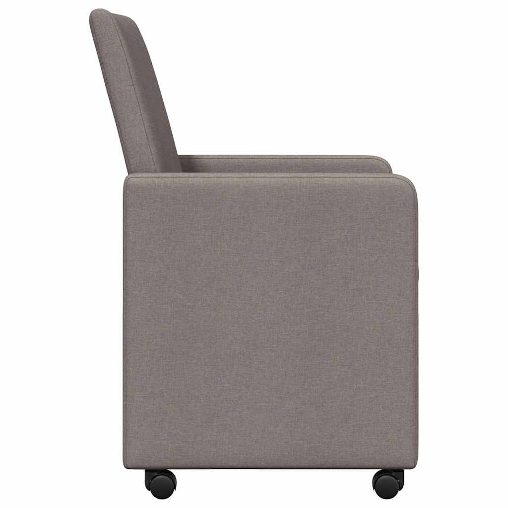 Sedie da Pranzo con Ruote 2 pcs Talpa 57 x 66 x 94 cm Tessuto