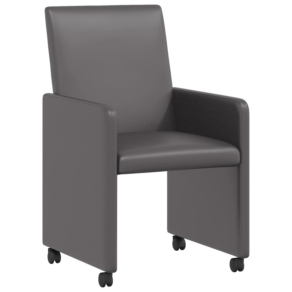 Sedie da Pranzo con Ruote 2 pcs Grigio 57 x 66 x 94 cm