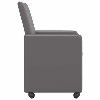 Sedie da Pranzo con Ruote 2 pcs Grigio 57 x 66 x 94 cm