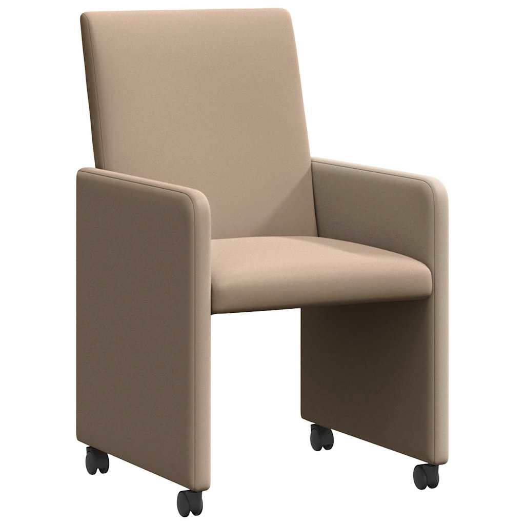 Sedie da Pranzo con Ruote 2 pcs Cappuccino 57 x 66 x 94 cm