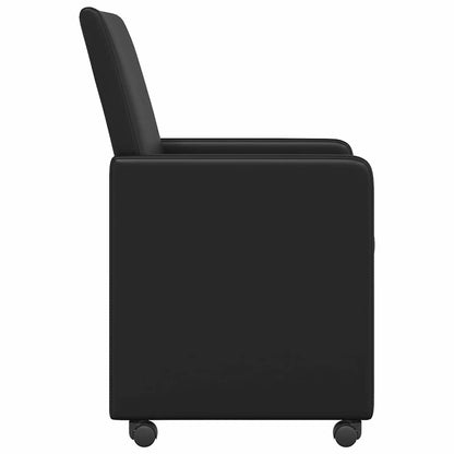 Sedie da Pranzo con Ruote con ruote 2 pcs Nero 57 x 66 x 94 cm