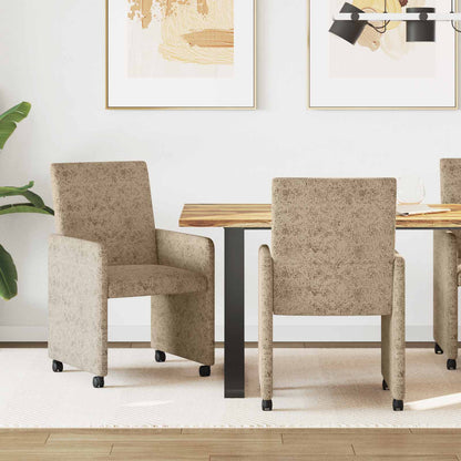 Sedie da Pranzo con Ruote 2 pcs Grigio chiaro 57 x 66 x 94 cm