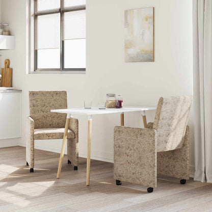 Sedie da Pranzo con Ruote 2 pcs Grigio chiaro 57 x 66 x 94 cm