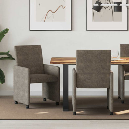 Sedie da Pranzo con Ruote 2 pcs Grigio scuro 57 x 66 x 94 cm