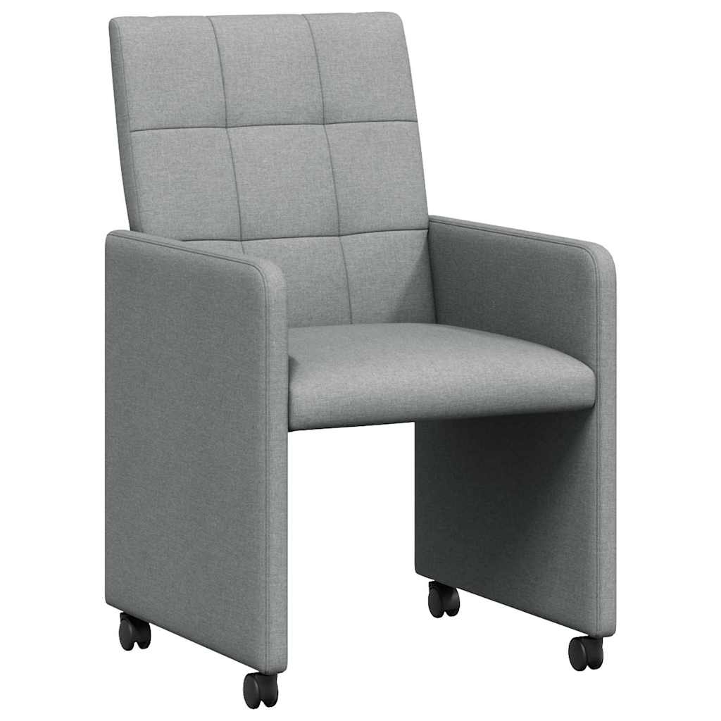 Sedie da Pranzo con Ruote 2 pcs Grigio chiaro 58 x 65 x 94 cm