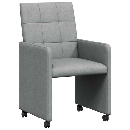 Sedie da Pranzo con Ruote 2 pcs Grigio chiaro 58 x 65 x 94 cm