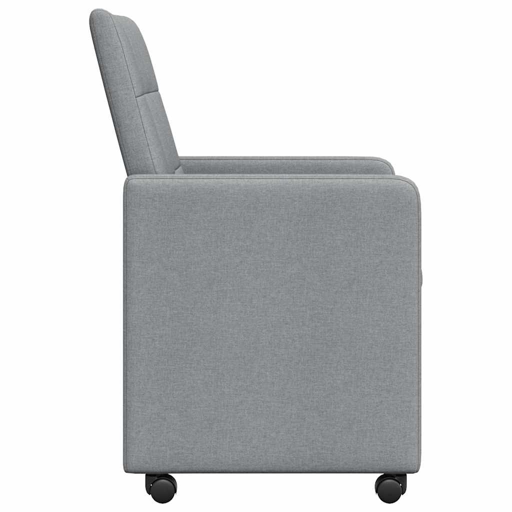 Sedie da Pranzo con Ruote 2 pcs Grigio chiaro 58 x 65 x 94 cm