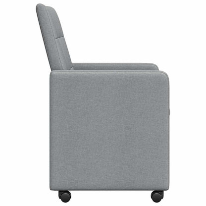 Sedie da Pranzo con Ruote 2 pcs Grigio chiaro 58 x 65 x 94 cm