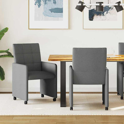 Sedie da Pranzo con Ruote 2 pcs Grigio scuro 58 x 65 x 94 cm