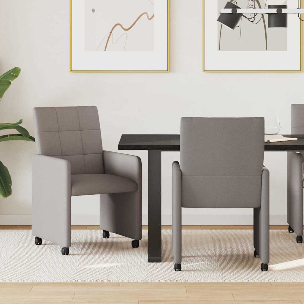 Sedie da Pranzo con Ruote 2 pcs Talpa 58 x 65 x 94 cm Tessuto