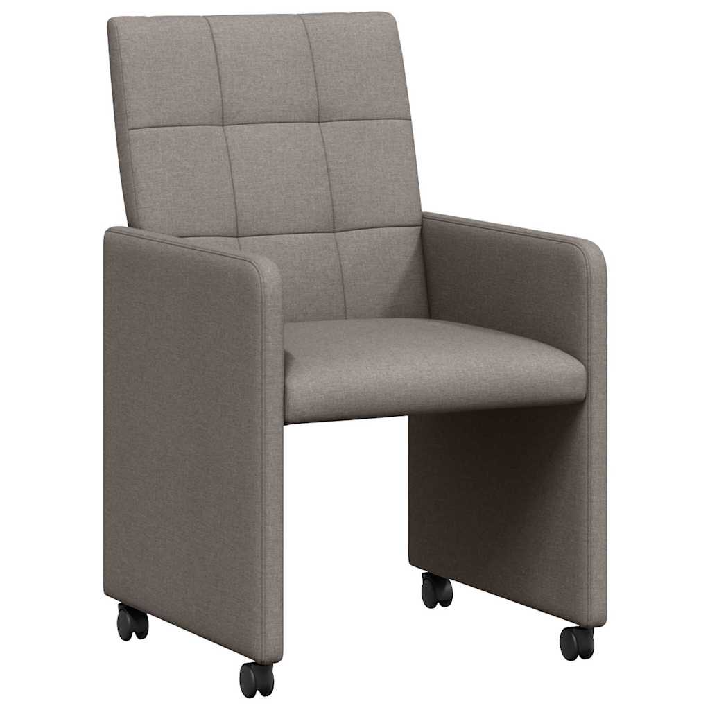 Sedie da Pranzo con Ruote 2 pcs Talpa 58 x 65 x 94 cm Tessuto