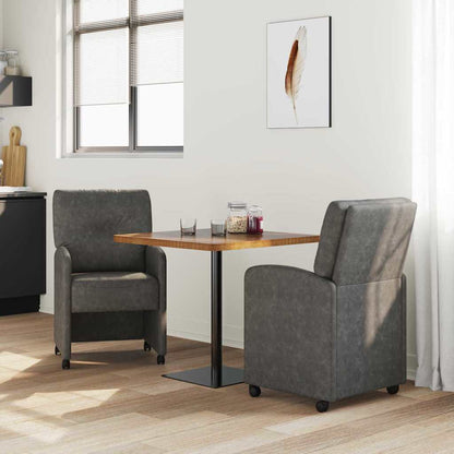 Sedie da Pranzo con Ruote con ruote 2 pcs Nero 57 x 67 x 95 cm