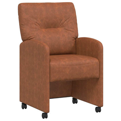 Sedie da Pranzo con Ruote 2 pcs Marrone 57 x 67 x 95 cm