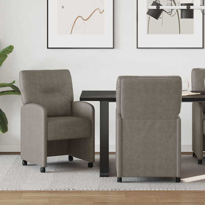 Sedie da Pranzo con Ruote 2 pcs Grigio 57 x 67 x 95 cm