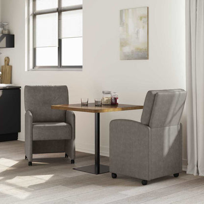 Sedie da Pranzo con Ruote 2 pcs Grigio 57 x 67 x 95 cm