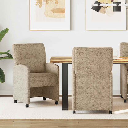 Sedie da Pranzo con Ruote 2 pcs Grigio chiaro 57 x 67 x 95 cm