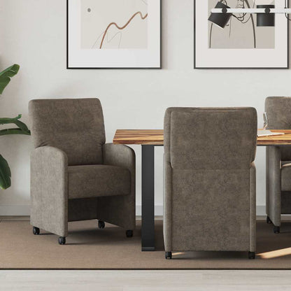 Sedie da Pranzo con Ruote 2 pcs Grigio scuro 57 x 67 x 95 cm