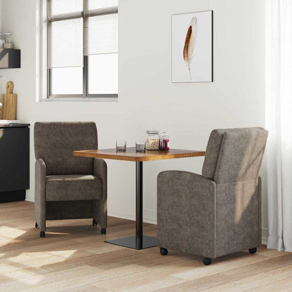 Sedie da Pranzo con Ruote 2 pcs Grigio scuro 57 x 67 x 95 cm