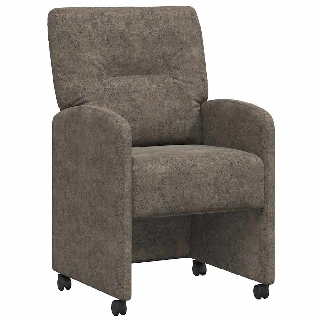 Sedie da Pranzo con Ruote 2 pcs Grigio scuro 57 x 67 x 95 cm
