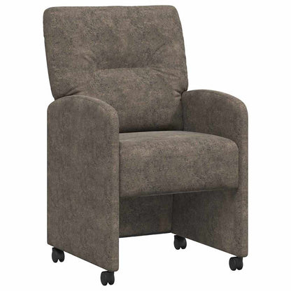 Sedie da Pranzo con Ruote 2 pcs Grigio scuro 57 x 67 x 95 cm