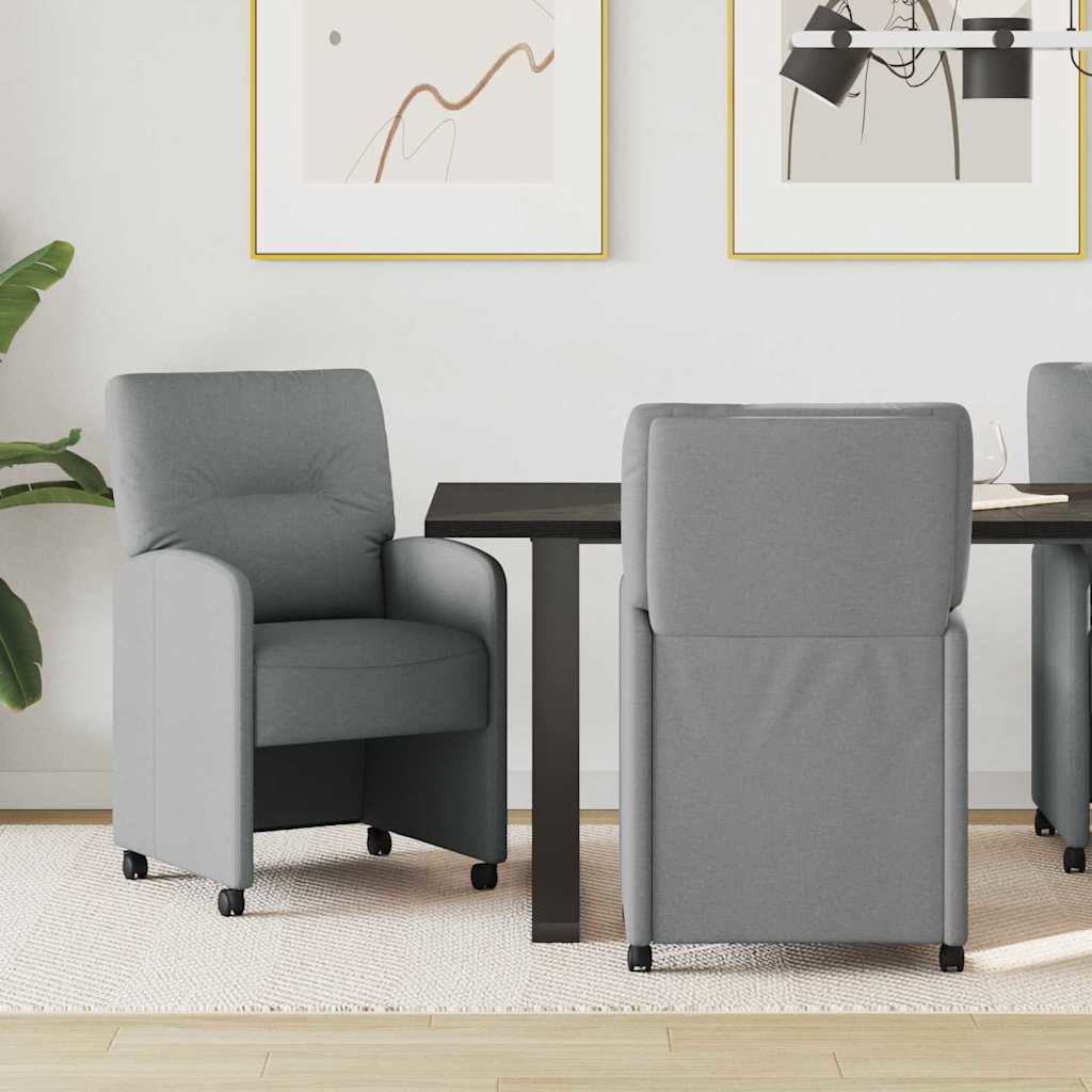 Sedie da Pranzo con Ruote 2 pcs Grigio chiaro 57 x 67 x 95 cm