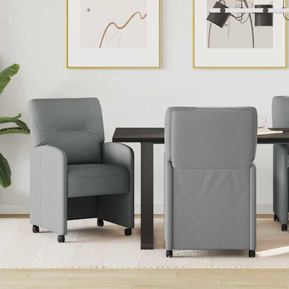 Sedie da Pranzo con Ruote 2 pcs Grigio chiaro 57 x 67 x 95 cm