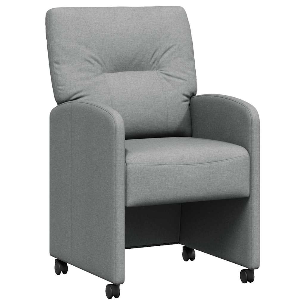 Sedie da Pranzo con Ruote 2 pcs Grigio chiaro 57 x 67 x 95 cm