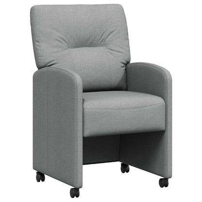 Sedie da Pranzo con Ruote 2 pcs Grigio chiaro 57 x 67 x 95 cm