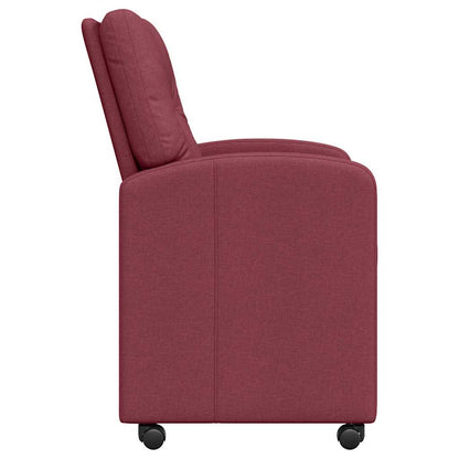 Sedie da Pranzo con Ruote 2 pcs Rosso vino 57 x 67 x 95 cm