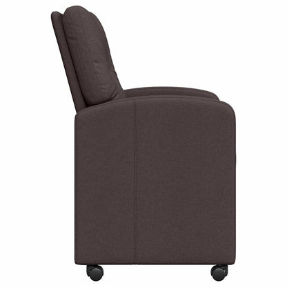 Sedie da Pranzo con Ruote 2 pcs Marrone scuro 57 x 67 x 95 cm