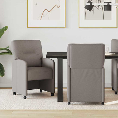 Sedie da Pranzo con Ruote 2 pcs Talpa 57 x 67 x 95 cm Tessuto