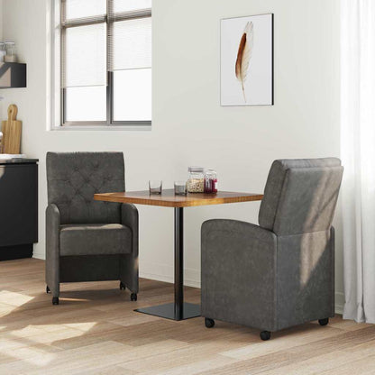 Sedie da Pranzo con Ruote con ruote 2 pcs Nero 58 x 67 x 97 cm