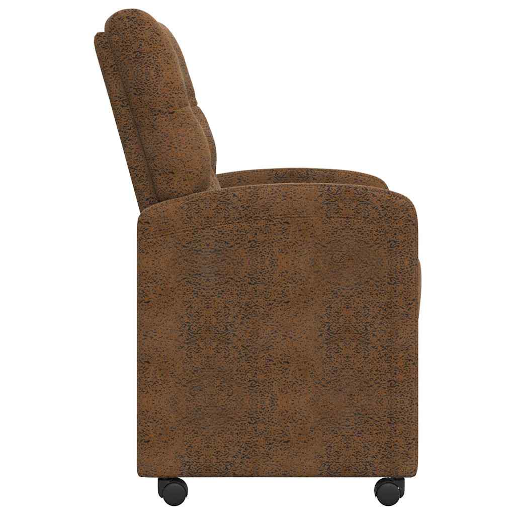 Sedie da Pranzo con Ruote 2 pcs Marrone 58 x 67 x 97 cm