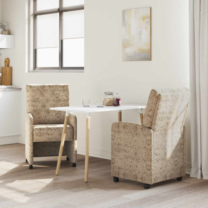 Sedie da Pranzo con Ruote 2 pcs Grigio chiaro 58 x 67 x 97 cm