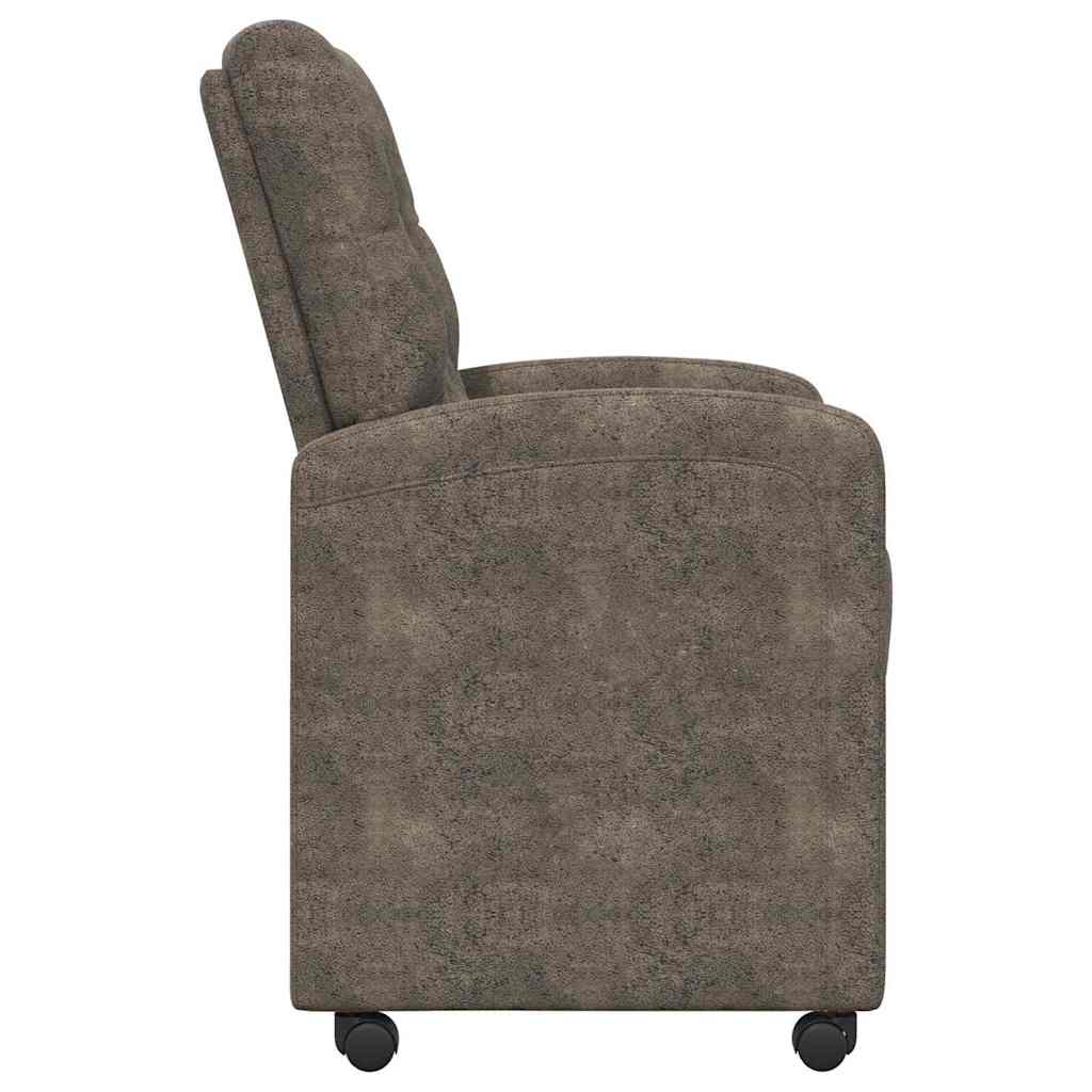 Sedie da Pranzo con Ruote 2 pcs Grigio scuro 58 x 67 x 97 cm