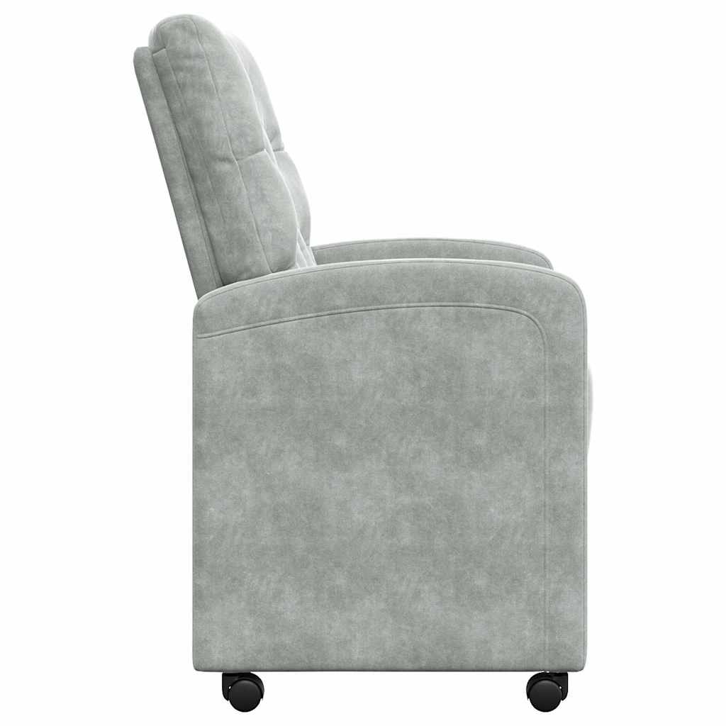 Sedie da Pranzo con Ruote 2 pcs Grigio chiaro 58 x 67 x 97 cm