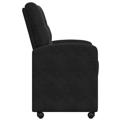 Sedie da Pranzo con Ruote 2 pcs Nero 58 x 67 x 97 cm Velluto