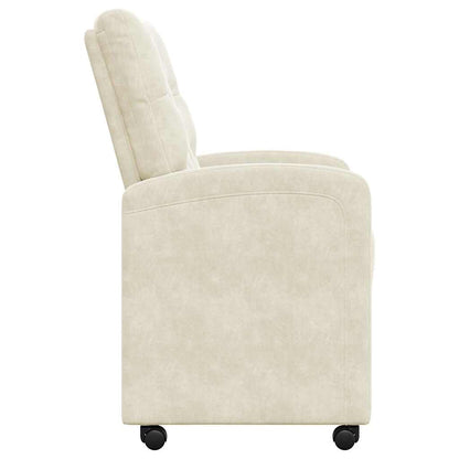 Sedie da Pranzo con Ruote 2 pcs Crema 58 x 67 x 97 cm Velluto