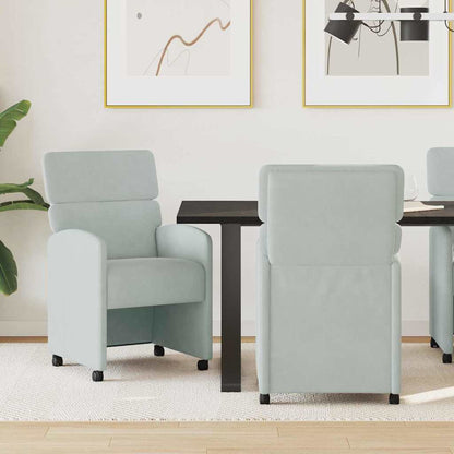 Sedie da Pranzo con Ruote 2 pcs Grigio chiaro 58 x 65 x 98 cm
