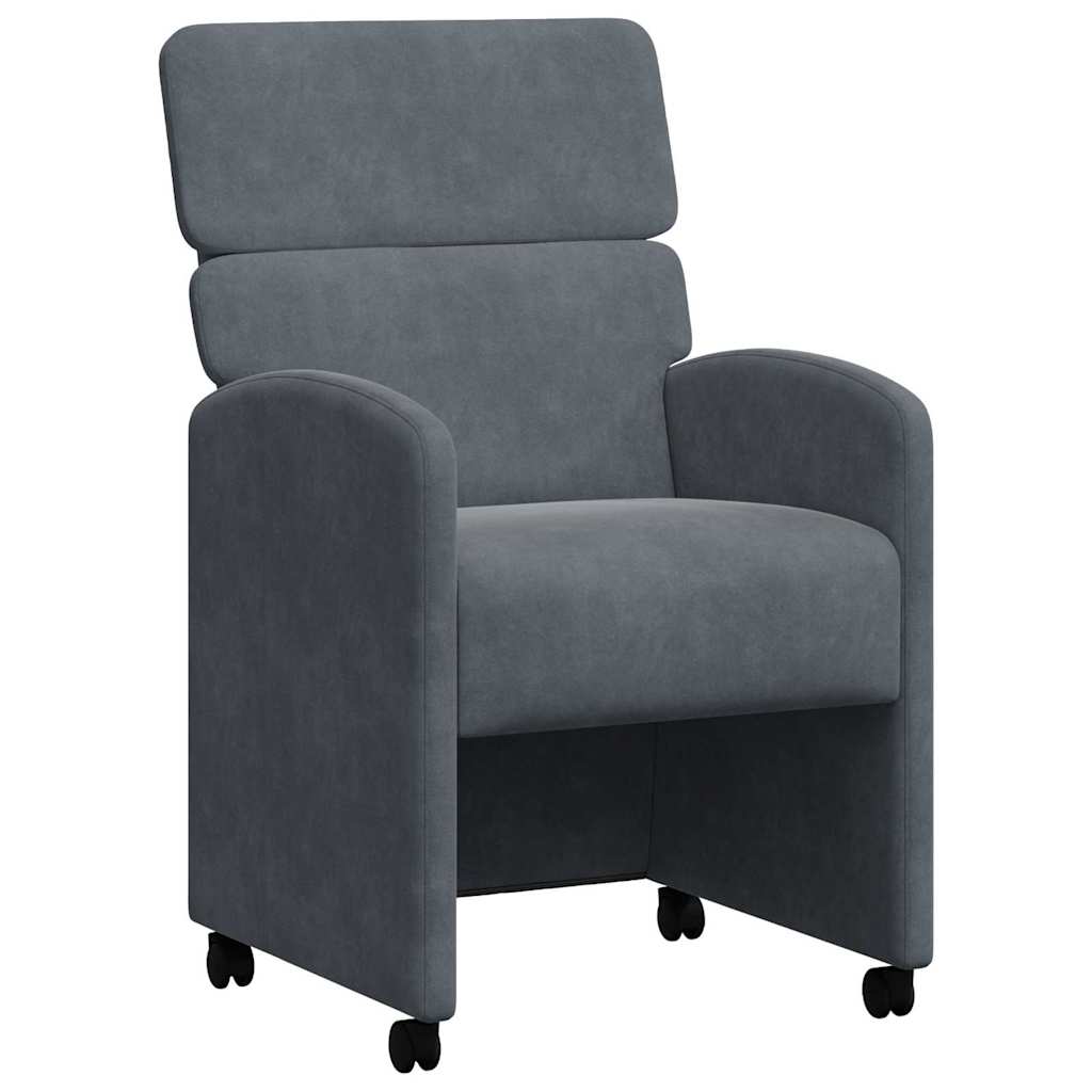 Sedie da Pranzo con Ruote 2 pcs Grigio scuro 58 x 65 x 98 cm
