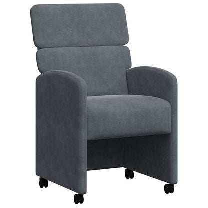 Sedie da Pranzo con Ruote 2 pcs Grigio scuro 58 x 65 x 98 cm