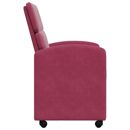 Sedie da Pranzo con Ruote 2 pcs Rosso vino 58 x 65 x 98 cm