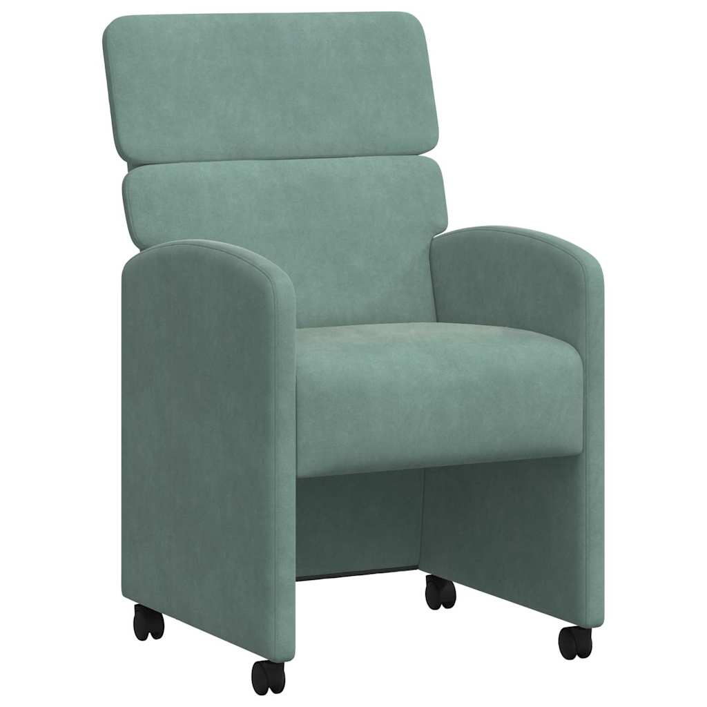 Sedie da Pranzo con Ruote 2 pcs verde mare 58 x 65 x 98 cm
