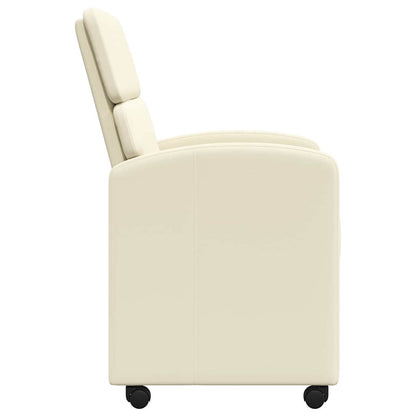 Sedie da Pranzo con Ruote con ruote 2 pcs Crema 58 x 65 x 98 cm