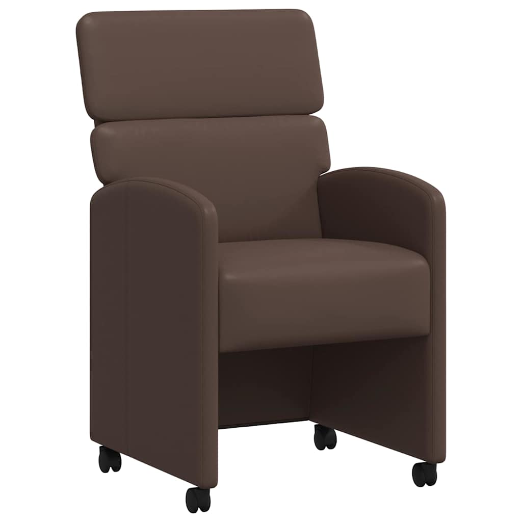 Sedie da Pranzo con Ruote 2 pcs Marrone 58 x 65 x 98 cm