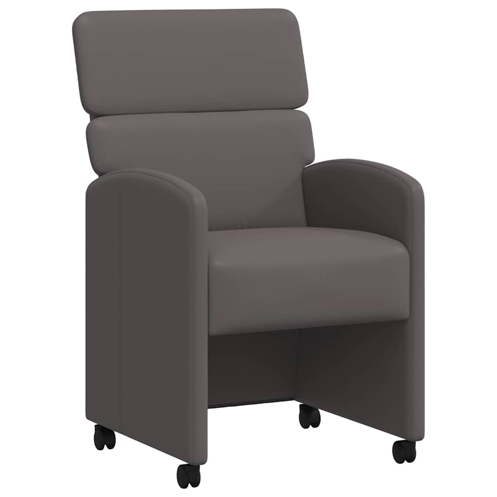 Sedie da Pranzo con Ruote 2 pcs Grigio 58 x 65 x 98 cm