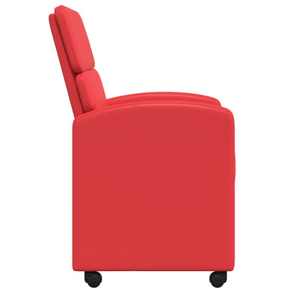 Sedie da Pranzo con Ruote con ruote 2 pcs Rosso 58 x 65 x 98 cm